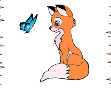 How to draw a cute fox step by step | Fox cartoon drawing easy