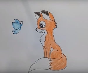 How to draw a cute fox step by step for kids