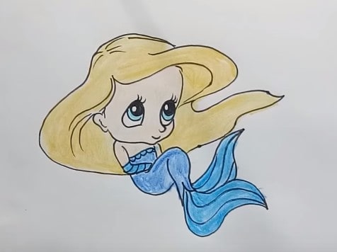 draw so cute barbie mermaid