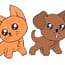 Dog and cat drawing – How to draw cute cartoon dog and cat