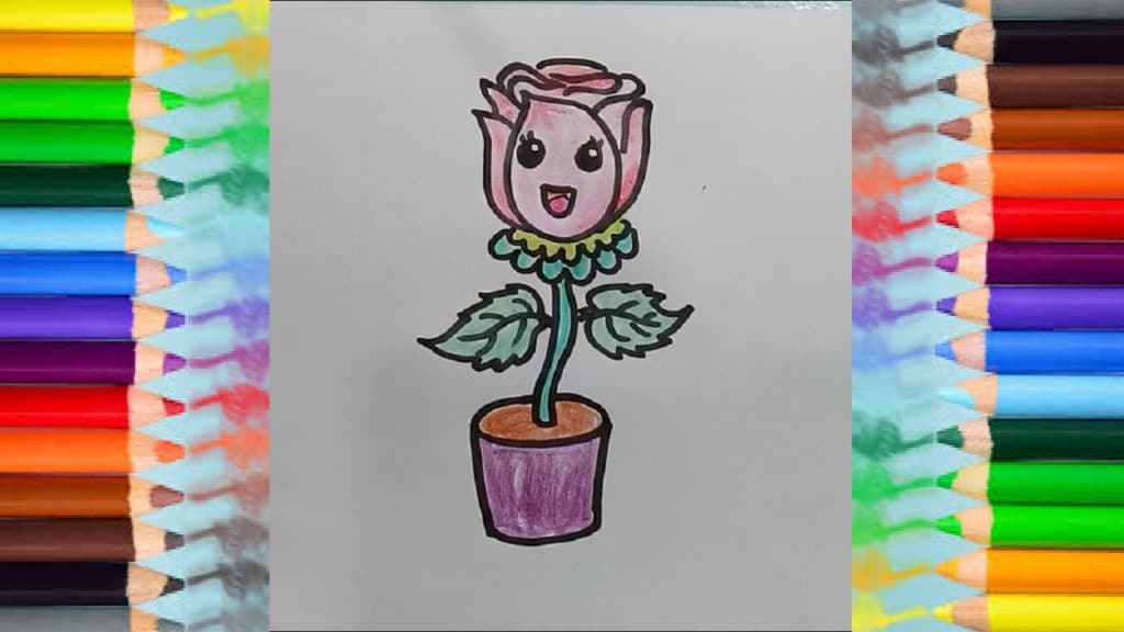 How to Draw Cute Flowers for Kids Coloring, Children's Coloring