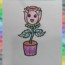 Children’s Coloring – how to draw cute cartoon flowers