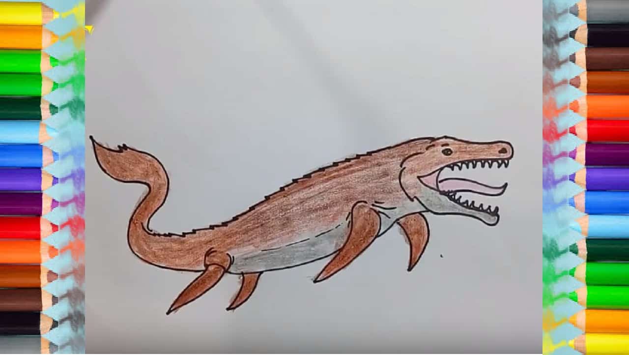 How To Draw Mosasaurus Dinosaur In Jurassic World
