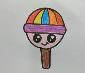 How to Draw a Lollipop Super Cute and Coloring pages