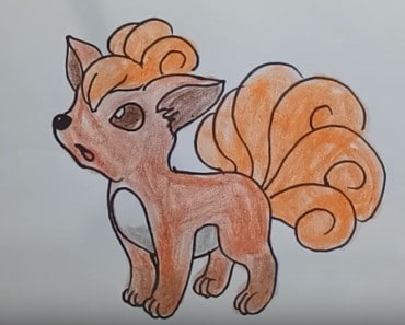 Pokemon drawing coloring pages – How to draw Vulpix (Pokemon)