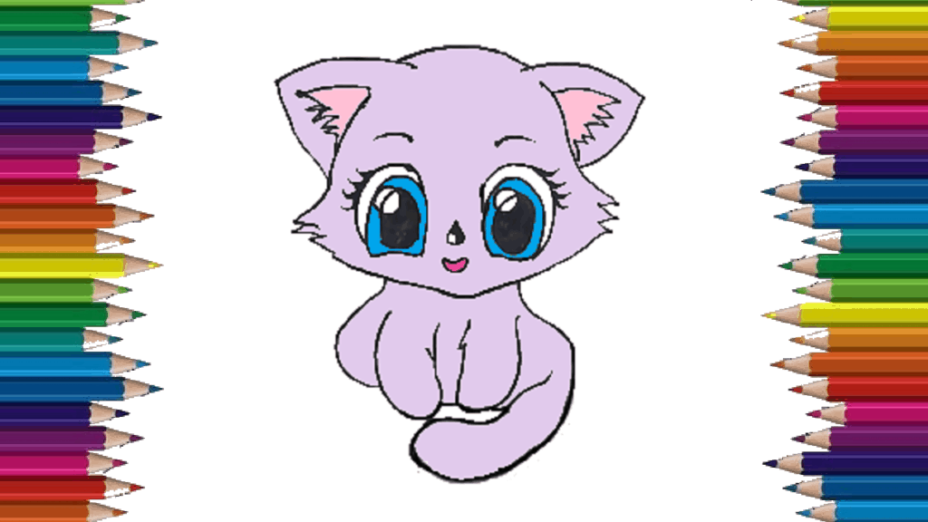 How to draw a baby kitten cute and easy – Cartoon Kitten drawing step by step