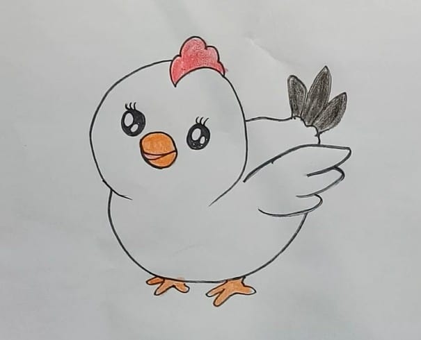 How To Draw A Cute Cartoon Chicken