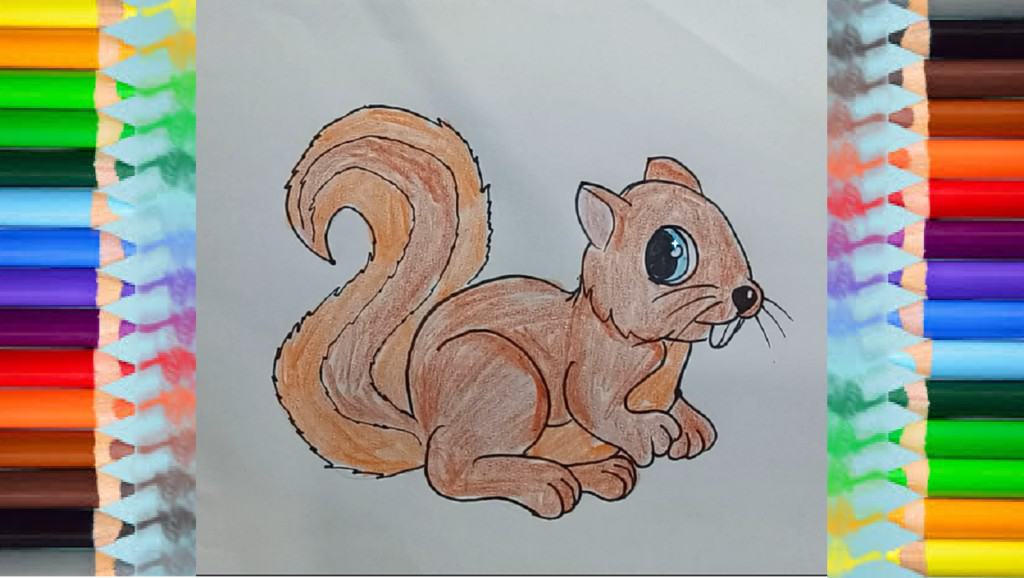 how to draw a cute squirrel step by step