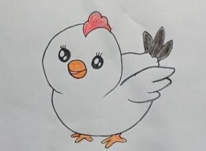 How to draw a cute chicken