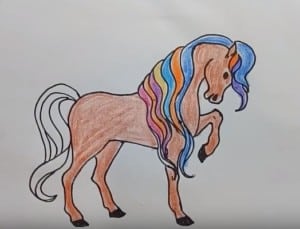 How to draw a horse and coloring