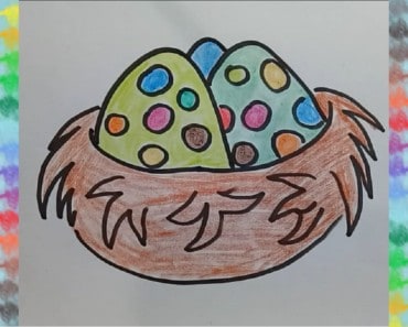 How To Draw A Bird’s Nest With Eggs | Coloring pages for kids