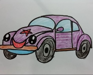 How to draw cute cartoon car | Draw so cute