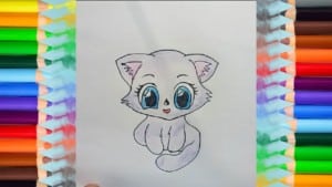 How to draw kitten coloring pages