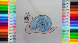 How to draw cute cartoon snail