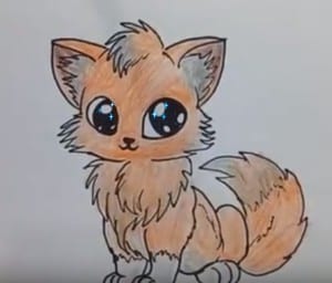 how to draw a cute cartoon fox