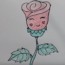 Rose drawing easy – How to draw a cartoon Rose cute