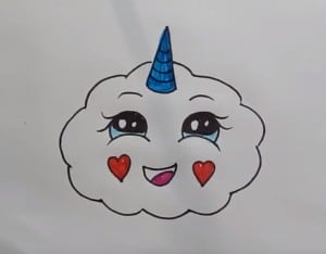 How To Draw Clouds Emoji Unicorn Cute And Easy