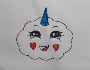 HOW TO DRAW A SUPER CUTE CLOUD EMOJI UNICORN