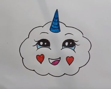 how to draw clouds emoji unicorn cute and easy