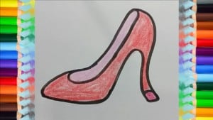 High heels Drawing for Beginners - How to draw accessories for girls - Coloring shoes high heels