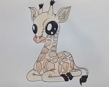 Easy Cute Baby Giraffe Drawing