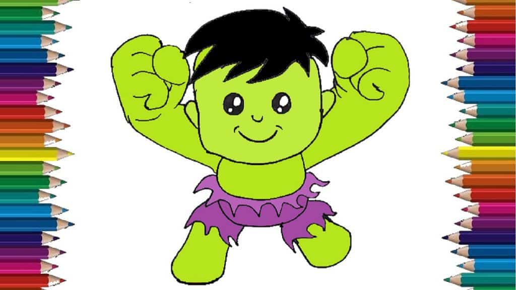 How To Draw Baby HULK cute and easy step by step