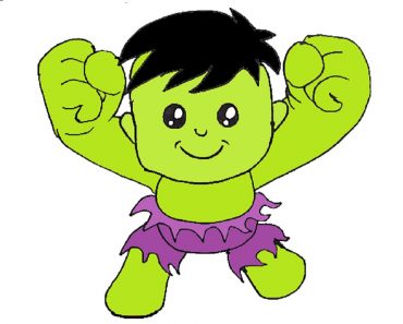 How To Draw Baby HULK cute and easy step by step