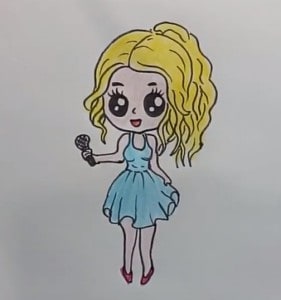 How to Draw A Taylor Swift Chibi Step by Step