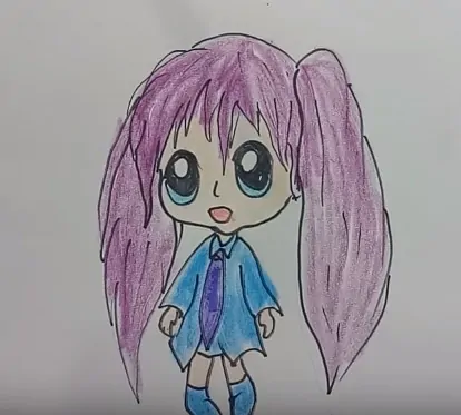 How to Draw Chibi Hatsune Miku step by step