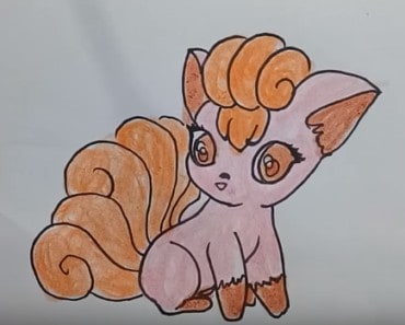 How to Draw Cute Vulpix from Pokemon