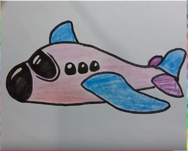 How to Draw a cartoon Plane  | coloring pages for kids