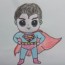 How to Draw Superhero, Chibi superman drawing Step by Step