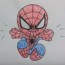 How to Draw Spider man hero cute step by step easy