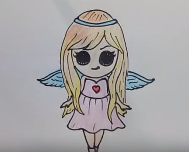 How to Draw an Angel cute and easy – Angel drawing easy step by step for kids