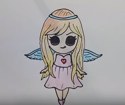 How To Draw An Angel Cute And Easy Angel Drawing Easy Step By