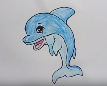 How to draw a cute cartoon Dolphin | Draw so cute