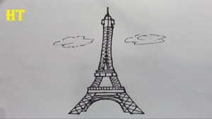 How to draw EIFFEL TOWER easy