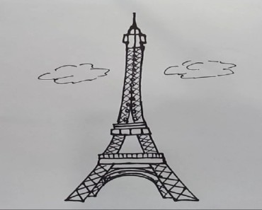 How to Draw the Eiffel Tower step by step