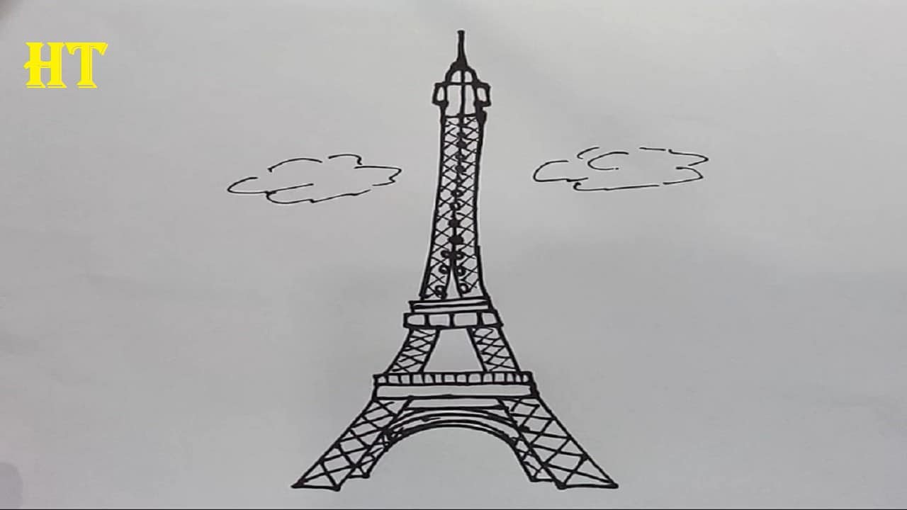 How To Draw The Eiffel Tower Step By Step