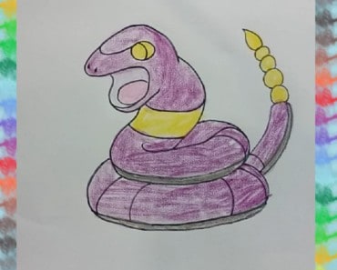 Pokemon drawing and coloring – How to draw Ekans from pokemon