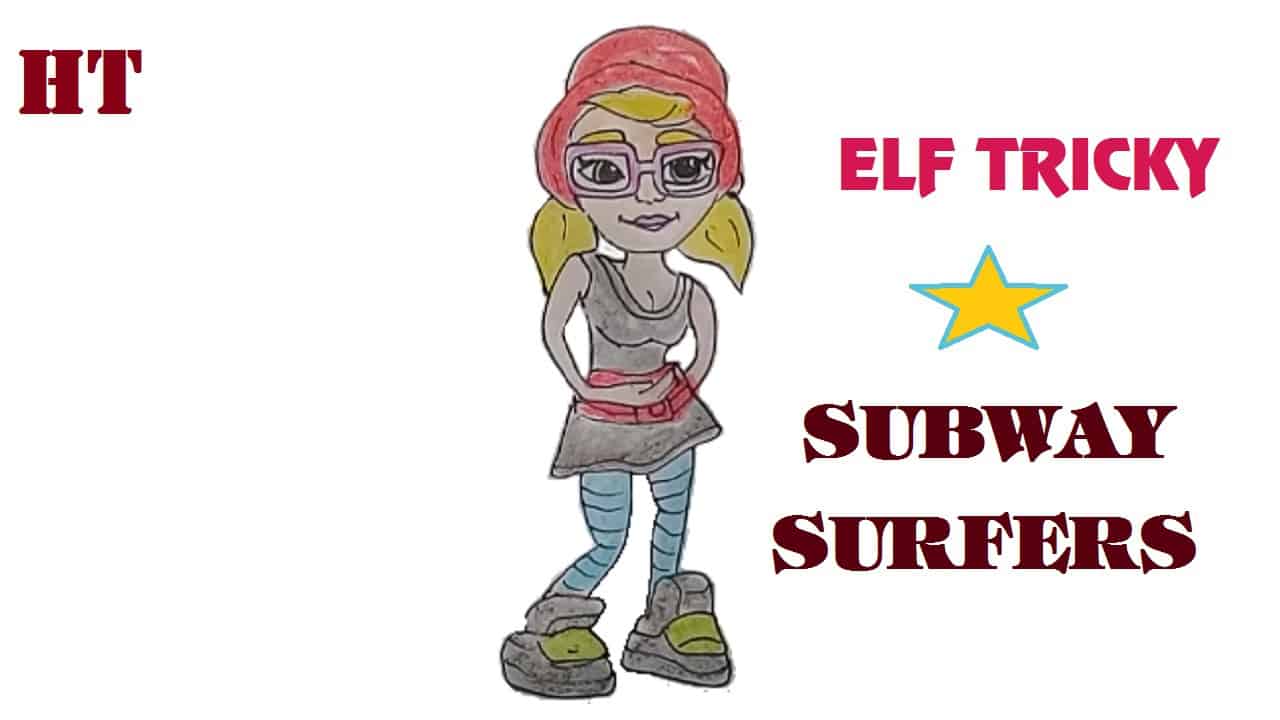 How to draw Elf Tricky from Subway surfers step by step for kids with this ...