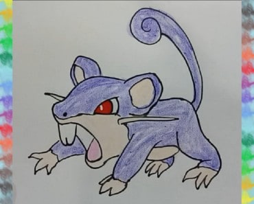 How to draw Rattata from Pokemon | Pokemon drawing and coloring