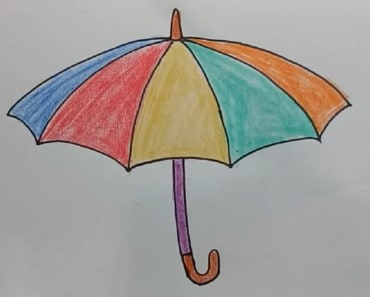 How to draw an umbrella step by step – Drawing tutorials and coloring pages for kids