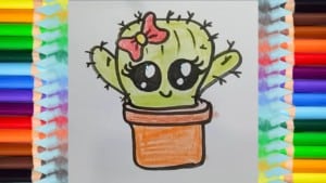 How to draw a Cute cartoon Cactus