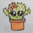 How to draw a Cute cartoon Cactus | Draw so cute