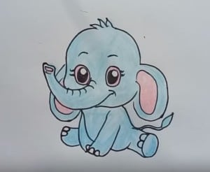 How To Draw A Cute Cartoon Elephant Draw Cute Animals