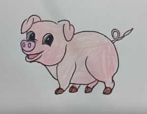 How to draw a Pig cute step by step, easy - draw cute animals