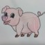 How to Draw a Cartoon Pig cute and easy step by step | Easy animals to draw for kids