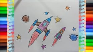 How to draw a Rocket Ship Cartoon