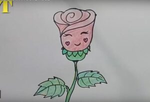 How to draw a cartoon Rose